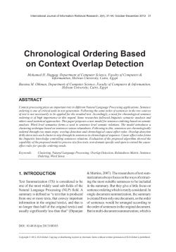 Chronological Ordering Based on Context Overlap Detection