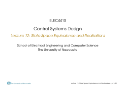 Lecture 12: State Space Equivalence and Realisations