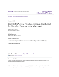 Pollution Probe and the Rise of the Canadian Environmental