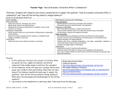 Teacher Page: How do Economic Situations Affect a Community