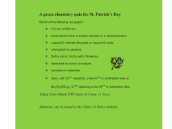A green chemistry quiz for St. Patrick`s Day