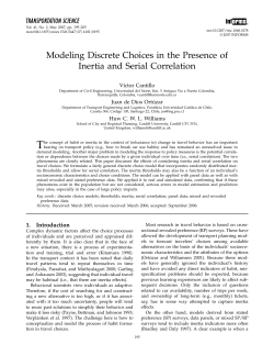 Modeling Discrete Choices in the Presence of Inertia and