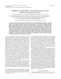 Inhibition of p300 Histone Acetyltransferase by Viral Interferon