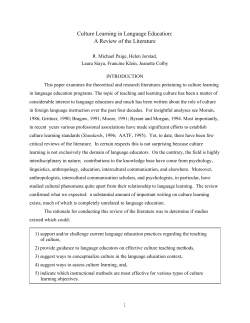 Culture Learning in Language Education