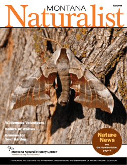 Montana Naturalist - Montana Natural History Center