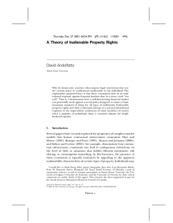 Theory of Inalienable Property Rights