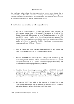 Questionnaire: For each item below, please feel free to provide an