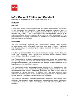 Infor Code of Ethics and Conduct