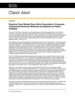 Supreme Court Strikes Down Alice Corporation`s Computer