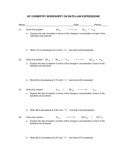 ap chemistry worksheet on rate-law expressions