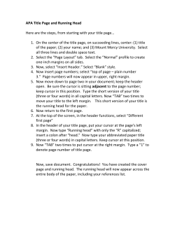 APA Title Page and Running Head Here are the steps, from starting