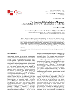 The Homology Relation between Molecules: a Revival of an Old