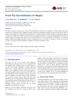 Fruit Fly Surveillance in Nepal (PDF Available)