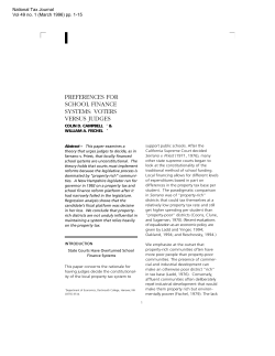 PREFERENCES FOR SCHOOL FINANCE SYSTEMS: VOTERS