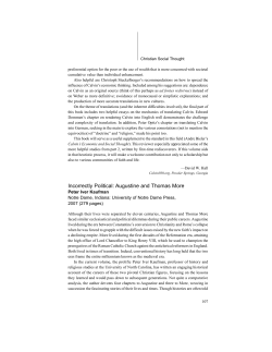 Incorrectly Political: Augustine and Thomas More
