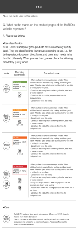 Q. What do the marks on the product pages of the HARIO`s website