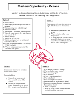 Mastery Opportunity &ndash; Oceans