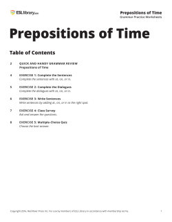Prepositions of Time