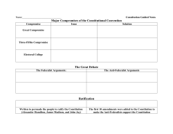 Major Compromises of the Constitutional Convention The Great