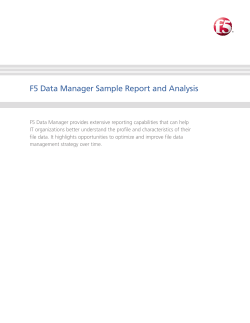 F5 Data Manager Sample Report and Analysis