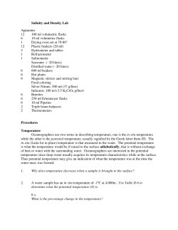 Salinity and Density Lab Apparatus 12 100 ml volumetric flasks 6 10