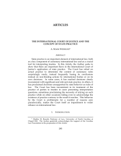 The International Court Of Justice And The Concept Of