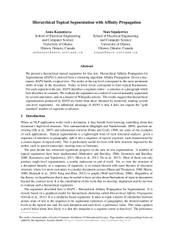 Hierarchical Topical Segmentation with Affinity Propagation