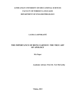 the importance of being earnest: the true art of apology
