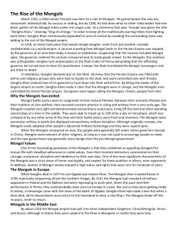The Rise of the Mongols - Renton School District