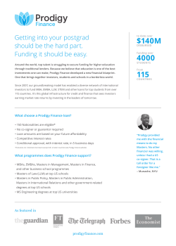 Prodigy brochure - Queen`s School of Business
