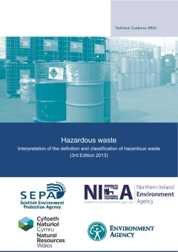 Hazardous Waste: interpretation of the definition and