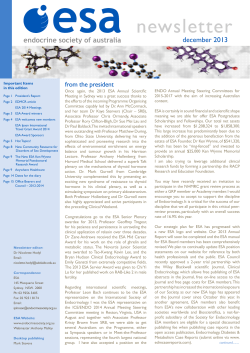 newsletter - The Endocrine Society of Australia