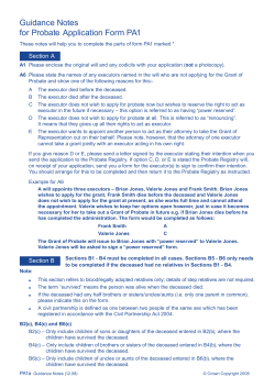PA1A - Guidance Notes for Probate Application