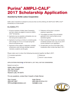 Purina&reg; AMPLI-CALF&reg; 2017 Scholarship Application