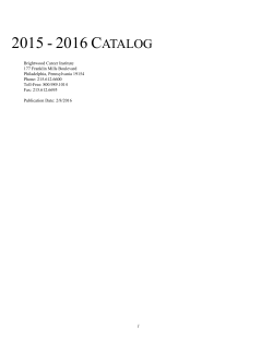 2015 2016 CATALOG - Brightwood Career