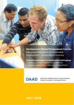 Entwicklungsbezogene Postgraduiertenstudieng&auml;nge 2017