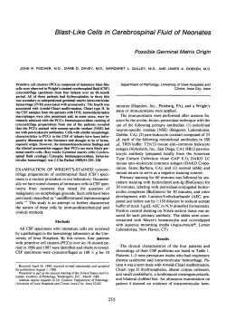 Blast-Like Cells in Cerebrospinal Fluid of Neonates