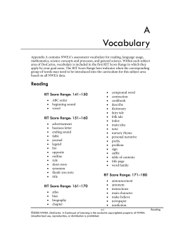 A Vocabulary - Sabin Dual Language Magnet School