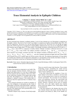 Trace Elemental Analysis in Epileptic Children