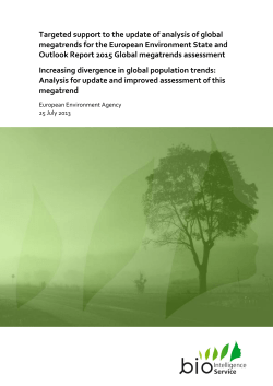 Targeted support to the update of analysis of global megatrends for