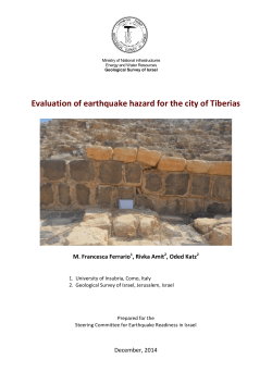 Evaluation of earthquake hazard for the city of Tiberias