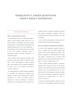 Frequently Asked Questions about Shelf Offerings