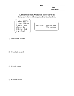 Dimensional Analysis Worksheet