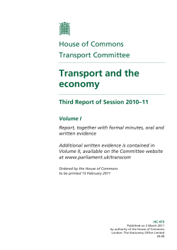 Transport and the economy - Publications.parliament.uk