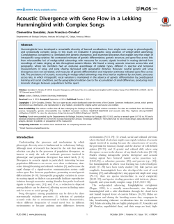 Acoustic Divergence with Gene Flow in a Lekking Hummingbird with