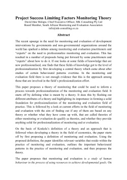 Project Success Limiting Factors Monitoring Theory