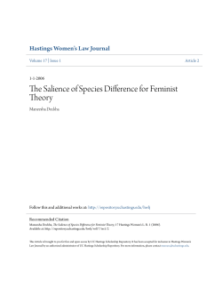 The Salience of Species Difference for Feminist Theory