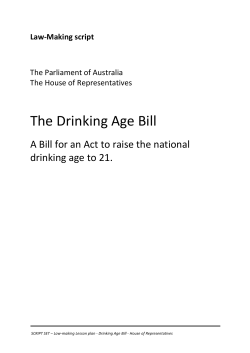 Law-making Lesson plan - Drinking Age Bill