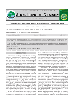 Carbon Dioxide Absorption into Aqueous Blends of Potassium