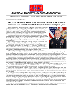 AMERICAN HOCKEY COACHES ASSOCIATION AHCA`s Lamoriello